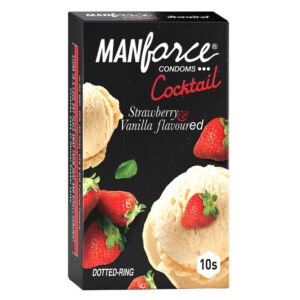Manforce Strawberry & Vanilla Dotted-Ring Cocktail Condom