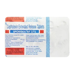 sporidex af 375mg er tablet