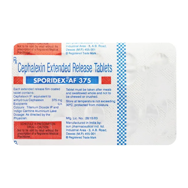 sporidex af 375mg er tablet