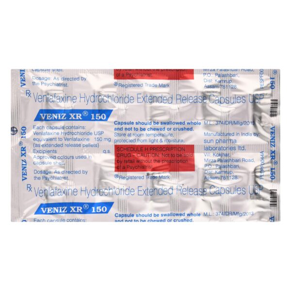 veniz xr 150mg capsules
