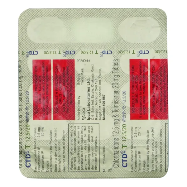 CTD-T 12.5/20 Tablet