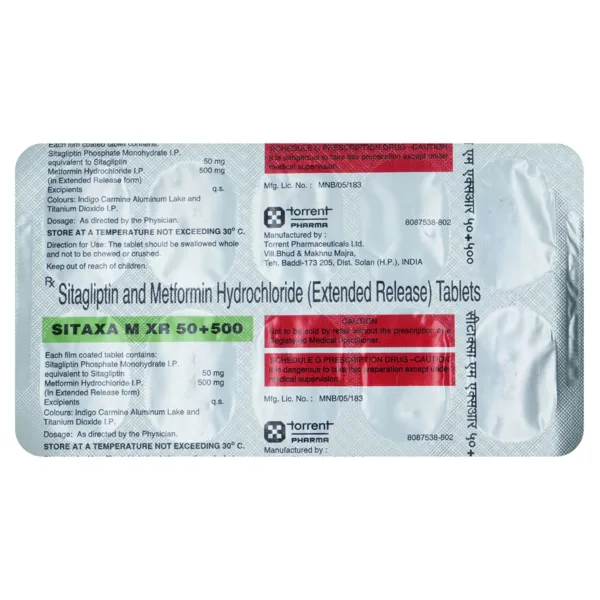 Sitaxa M XR 50+500 Tablet