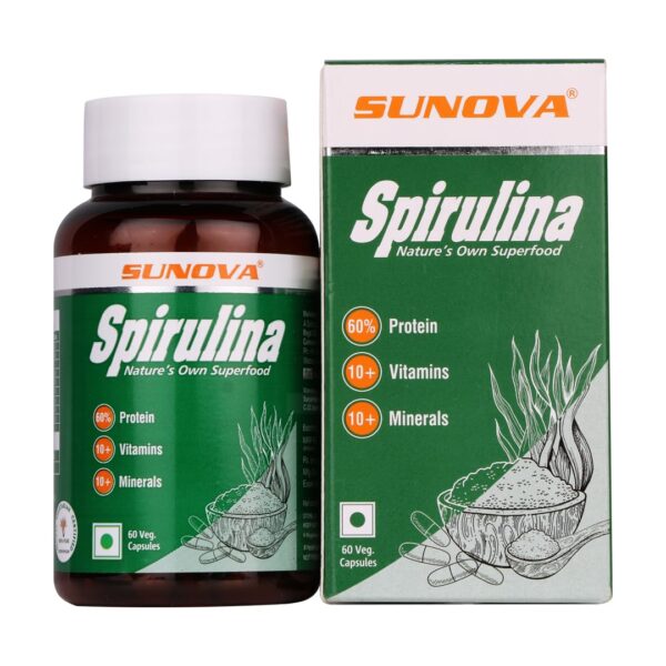 Sunova Organic Spirulina Capsule | For Energy, Stamina