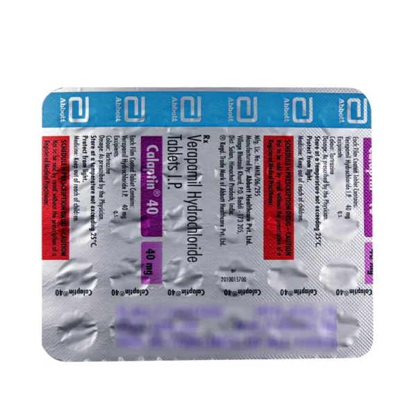 "Calaptin 40 Tablet, Calaptin 40 Tablet price, Calaptin 40 Tablet alternatives, Verapamil"