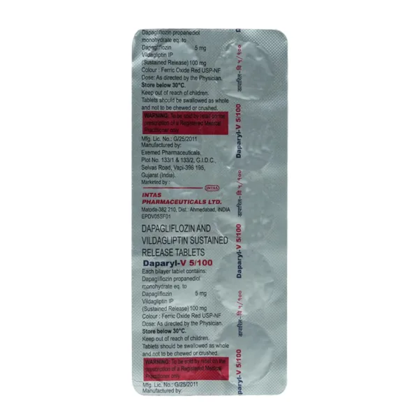 Daparyl V 5mg/100mg Tablet