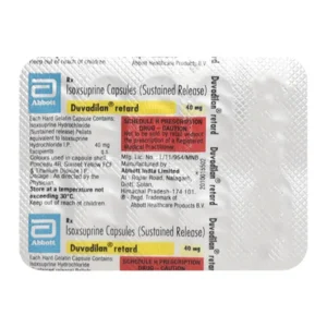 Duvadilan Retard 40mg Capsule Duvadilan Retard 40mg Capsule SR, Duvadilan Retard 40mg Capsule SR price, Duvadilan Retard 40mg Capsule SR alternatives, Isoxsuprine