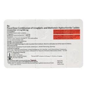 Ondero Met 2.5mg/500mg Tablet