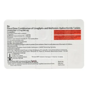 Ondero Met 2.5mg/500mg Tablet