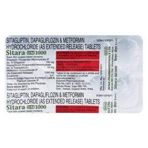 Sitara DM 10mg/1000mg/100mg Tablet