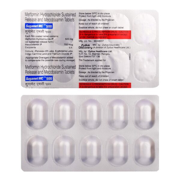 Sugamet MC 500mg Tablet SR