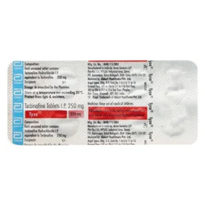 Tyza 250mg Tablet "Tyza Tablet, Tyza Tablet price, Tyza Tablet alternatives, Terbinafine"