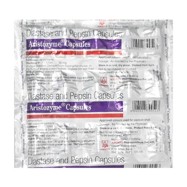 Aristozyme Capsule, Digestive Enzyme Capsule, Aristozyme for Digestion, Enzyme Supplement, Aristo Pharma