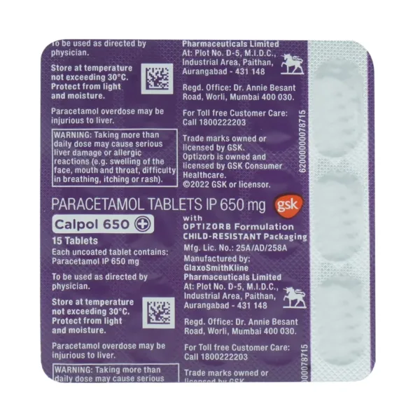 Calpol 650 + Tablet