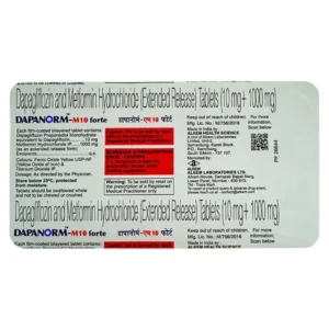 Dapanorm-M10 Forte Tablet, Dapanorm-M10 Forte uses, Dapanorm-M10 Forte price, Dapanorm-M10 Forte side effects, Glimepiride+Metformin tablet, Alkem Pharma, type 2 diabetes medicine