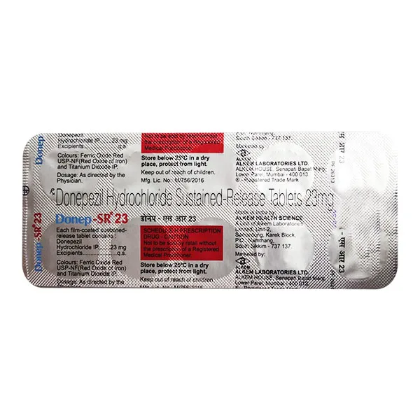 Donep-SR 23 Tablet, Donep-SR 23 Tablet uses, Donep-SR 23 Tablet price, Donep-SR 23 Tablet side effects, Donepezil 23mg tablet, Alzheimer’s dementia treatment, Alkem Pharma