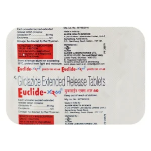 Euclide XR 60 Tablet, Euclide XR 60 uses, Euclide XR 60 price, Euclide XR 60 side effects, Gliclazide 60mg extended release tablets, Alkem Pharma diabetes medicine