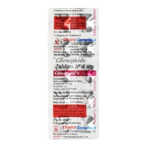Glimiprex 4 Tablet, Glimepiride 4mg, Diabetes Medicine, Type 2 Diabetes Treatment, Blood Sugar Control, Aristo Pharma