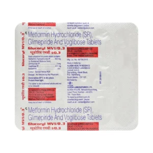 Glucoryl MV1/0.3 Tablet, Glucoryl MV1/0.3 Tablet uses, Glucoryl MV1/0.3 Tablet price, Glucoryl MV1/0.3 Tablet side effects, Glimepiride+Metformin+Voglibose tablet, Alkem