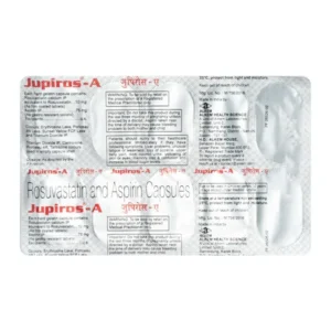 Jupiros-A Capsule, Jupiros-A Capsule uses, Jupiros-A Capsule price, Jupiros-A Capsule side effects, Rosuvastatin + Aspirin capsule, Alkem Pharma cholesterol medicine