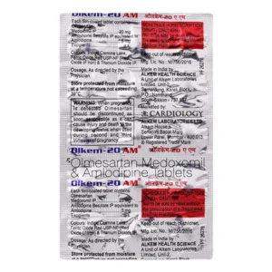 Olkem-20 AM Tablet, Olkem 20 AM uses, Olkem 20 AM benefits, Olkem 20 AM side effects, Olkem 20 AM price, Olkem 20 AM Alkem Pharma, Olmesartan Amlodipine tablet