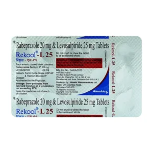 "Rekool-L 25 Tablet, Rekool-L 25 Tablet price, Rekool-L 25 Tablet alternatives, Levosulpiride+Rabeprazole"