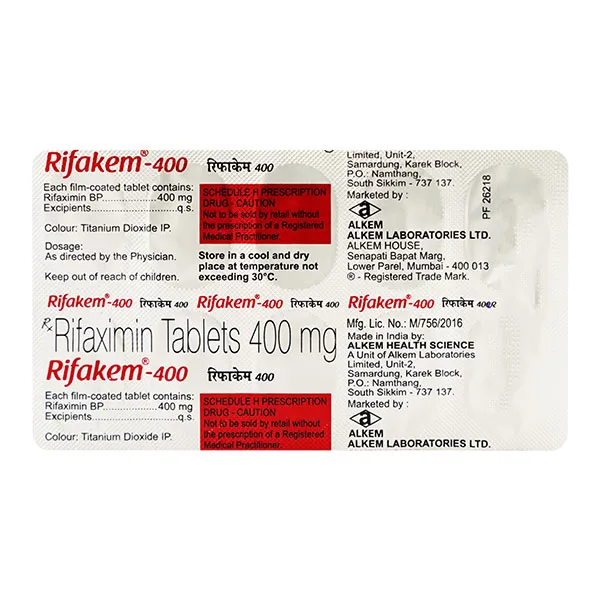 Rifakem-400 Tablet, Rifakem-400 uses, Rifakem-400 price, Rifakem-400 side effects, Rifampicin 400mg tablet, Alkem Rifakem, TB treatment tablet, antitubercular medicine