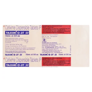 Taxim-O DT 50 Tablet, Cefixime 50mg tablet, Taxim-O 50 DT price, Taxim-O DT uses, Taxim-O DT side effects, Taxim-O antibiotic Alkem