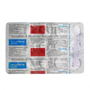 "Tellzy-MT 50 Tablet ER, Tellzy-MT 50 Tablet ER price, Tellzy-MT 50 Tablet ER alternatives, Telmisartan+Metoprolol Succinate"