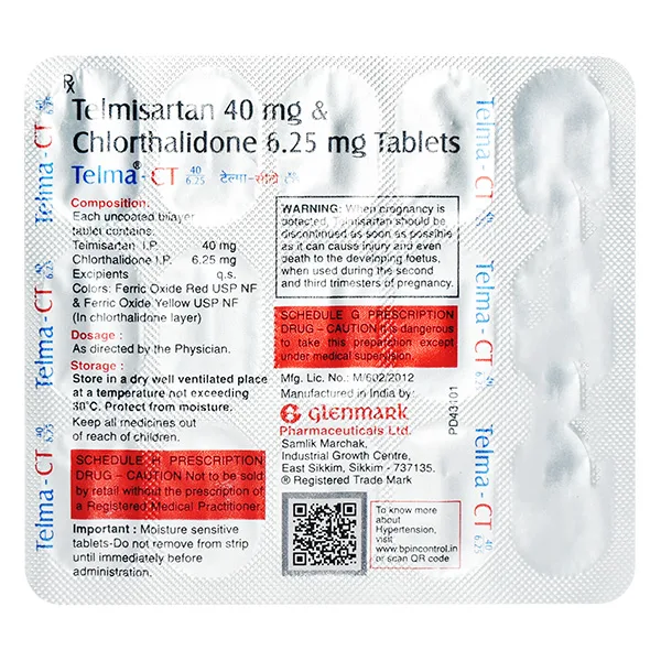 Telma-CT 40/6.25 Tablet