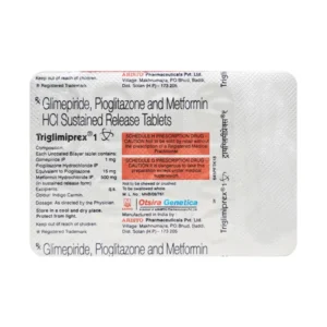Triglimiprex 1 Tablet, Triglimiprex Aristo Pharma, diabetes control medicine, Metformin Pioglitazone Glimepiride tablet, Type 2 diabetes tablet, anti-diabetic medicine