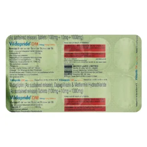 Vildapride-DM 100mg/10mg/1000mg Tablet