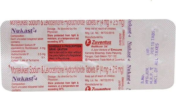 Nukast 2.5mg/4mg Tablet