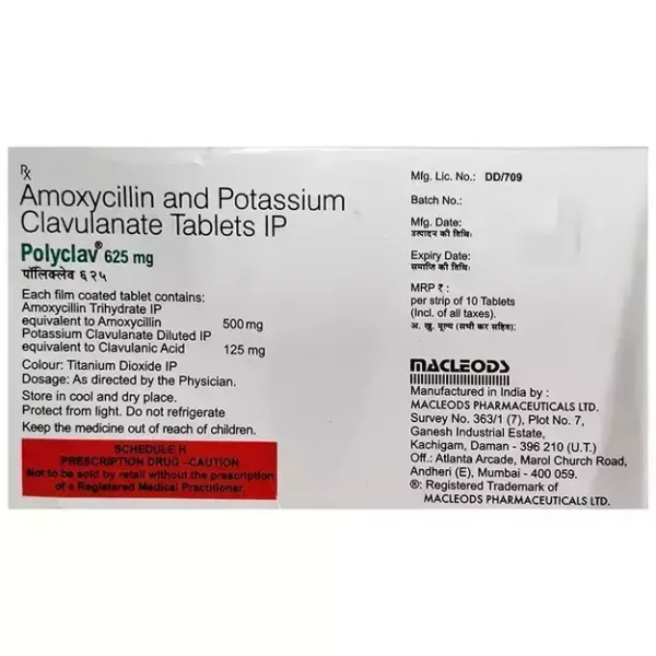 Polyclav 625mg Tablet