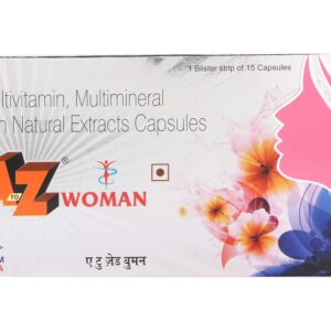 A to Z Woman Multivitamin Capsule, A to Z Woman Capsule, Women's Multivitamin Capsule, Alkem Women's Multivitamin, Women's Health Supplement, Multivitamin for Women, Energy Support Capsule for Women, Immunity Support Supplement, Hair Skin Nail Vitamins, Bone Health Supplement for Women, Daily Women's Multivitamin, Multivitamin and Multimineral Capsule, Folic Acid and Iron Supplement, A to Z Woman Uses, A to Z Woman Benefits, Alkem Laboratories Products, Women's Wellness Supplement, Daily Nutrition Capsule, Complete Multivitamin for Women, Health Supplement for Women.