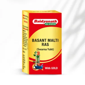 Baidyanath Basant Malti Ras with Gold Tablet, Basant Malti Ras Gold benefits, Ayurvedic immunity tablet, Swarna Bhasma medicine, respiratory wellness supplement, Rasayana Ayurvedic formulation, vitality booster tablet, Ayurvedic rejuvenation medicine, Baidyanath Basant Malti Ras uses, Ayurvedic wellness supplement