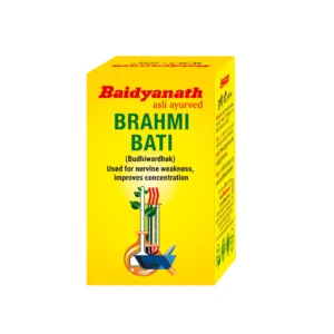 Baidyanath Brahmi Bati, Brahmi Bati benefits, Ayurvedic medicine for memory, brain tonic tablet, concentration improvement medicine, Ayurvedic cognitive support, Brahmi tablet for students, nervous system support Ayurveda, memory booster Ayurvedic tablet, Baidyanath brain health supplement