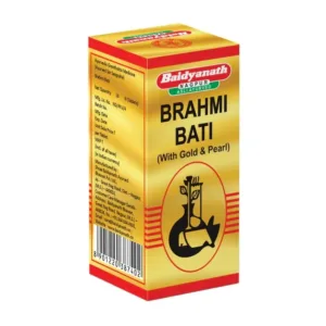 Baidyanath Brahmi Bati with Gold, Brahmi Bati Gold benefits, Ayurvedic memory booster, brain health tablet Ayurveda, Swarna Bhasma medicine, concentration support supplement, cognitive wellness tablet, Brahmi tablet for memory, Baidyanath Brahmi Bati uses, Ayurvedic brain tonic