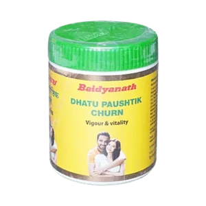 Baidyanath Dhatu Paushtik Churna, Dhatu Paushtik Churna benefits, Ayurvedic churna for strength, stamina booster Ayurvedic powder, vitality support supplement, Ayurvedic energy tonic, physical weakness Ayurvedic medicine, reproductive health supplement Ayurveda, Baidyanath wellness powder, Ayurvedic nourishment formula