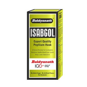 Baidyanath Isabgol Psyllium Husk Powder, Isabgol powder benefits, psyllium husk for constipation, natural fiber supplement, Ayurvedic medicine for constipation, digestive health powder, bowel regularity supplement, gut health fiber powder, Baidyanath Isabgol uses, natural constipation relief powder