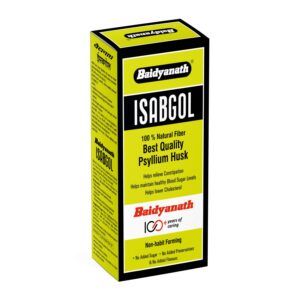 Baidyanath Isabgol Psyllium Husk Powder, Baidyanath Isabgol uses, Psyllium Husk Powder, Isabgol Powder, natural fiber supplement, constipation relief powder, digestive health supplement, bowel movement support, Ayurvedic fiber supplement, gut health powder, Plantago Ovata husk, dietary fiber powder, natural laxative, digestive wellness supplement.