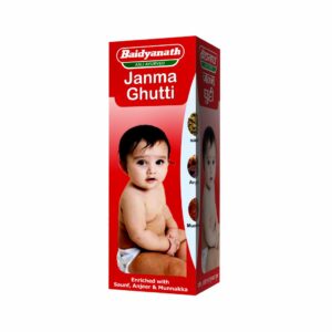 Baidyanath Janm Ghuti, Janm Ghuti benefits, Ayurvedic baby tonic, infant digestive supplement, baby digestion support, Ayurvedic child care product, baby wellness tonic, appetite support for babies, Baidyanath Janm Ghuti uses, Ayurvedic infant health supplement