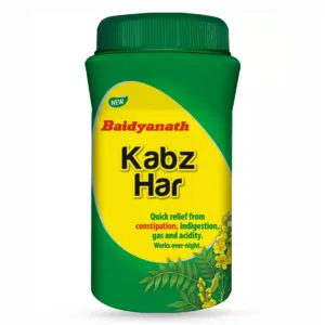 Baidyanath Kabz Har Powder, Kabz Har Powder benefits, Ayurvedic constipation relief powder, herbal laxative powder, digestive health supplement Ayurveda, bowel movement support powder, Ayurvedic digestive powder, constipation care Ayurvedic medicine, Baidyanath Kabz Har uses, herbal powder for digestive wellness
