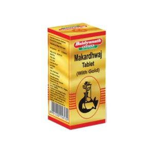 Baidyanath Makardhwaj Gutika, Makardhwaj Gutika benefits, Ayurvedic vitality tablet, Rasayana medicine Ayurveda, stamina booster Ayurvedic supplement, strength and energy tablet, Swarna Bhasma medicine, Ayurvedic rejuvenation formula, Baidyanath Makardhwaj uses, Ayurvedic wellness supplement