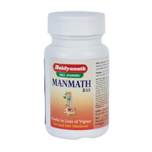 Baidyanath Manmath Ras Tablets, Manmath Ras benefits, Ayurvedic medicine for male vitality, stamina booster Ayurvedic tablet, men's health supplement Ayurveda, energy and strength support, reproductive health Ayurvedic medicine, Ayurvedic vitality tablet, Baidyanath wellness supplement, Ayurvedic stamina support