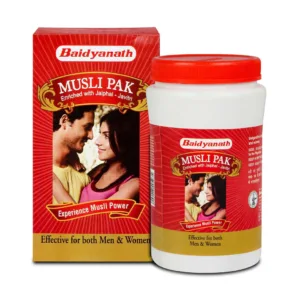 Baidyanath Musli Pak Powder, Musli Pak benefits, Safed Musli powder, Ayurvedic stamina booster, strength and vitality supplement, Ayurvedic energy powder, reproductive health supplement Ayurveda, Musli Pak for weakness, Baidyanath wellness powder, Ayurvedic nutritional supplement
