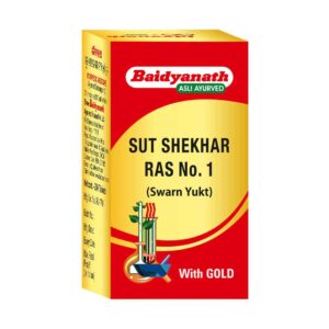 Baidyanath Sutshekhar Ras with Gold, Sutshekhar Ras Gold benefits, Ayurvedic digestive tablet, Swarna Bhasma medicine, gastric wellness Ayurvedic formula, stomach comfort tablet, digestive balance supplement, Ayurvedic gastrointestinal support, Baidyanath Sutshekhar Ras uses, Ayurvedic digestive care medicine