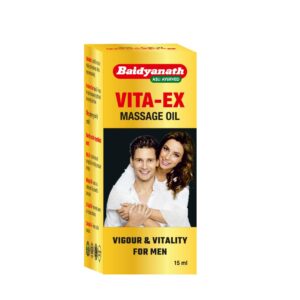 Baidyanath Vita EX Massage Oil for Men, Vita EX Massage Oil, Baidyanath massage oil for men, Ayurvedic massage oil, men's wellness oil, vitality massage oil, herbal massage oil for men, Ayurvedic men's care product, Ashwagandha massage oil, male wellness oil, Ayurvedic vitality oil, body massage oil for men, Baidyanath men's products.