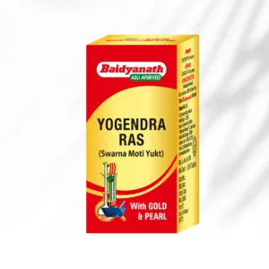 Baidyanath Yogendra Ras with Gold, Yogendra Ras Gold benefits, Ayurvedic nerve support tablet, Swarna Bhasma medicine, cognitive wellness supplement, Ayurvedic vitality booster, nervous system health Ayurveda, Rasayana Ayurvedic formulation, Baidyanath Yogendra Ras uses, Ayurvedic wellness supplement