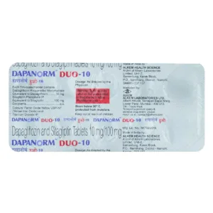 Dapanorm Duo 10 Tablet, Dapanorm Duo Tablet, Dapagliflozin 10 mg Metformin Tablet, Dapagliflozin Metformin Tablet, Type 2 Diabetes Medicine, Blood Sugar Control Tablet, SGLT2 Inhibitor Tablet, Metformin Tablet, Oral Anti Diabetic Medicine, Diabetes Treatment Tablet, Diabetes Management Medicine, Dapanorm Duo 10 Uses, Dapanorm Duo 10 Benefits, Prescription Diabetes Medicine, Alkem Laboratories Products, Blood Glucose Control Tablet, Kidney Support in Diabetes, Cardiovascular Diabetes Medicine, Antidiabetic Tablet, Type 2 Diabetes Treatment.