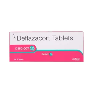 Defcicot 12 Tablet, Defcicot 12 uses, Deflazacort 12 mg Tablet, corticosteroid medicine, allergy treatment tablet, inflammation medicine, autoimmune disease medicine, asthma inflammation treatment, rheumatoid arthritis medicine, immune suppression tablet, Deflazacort tablet uses, prescription steroid medicine, inflammatory disorder treatment, allergy relief medicine.